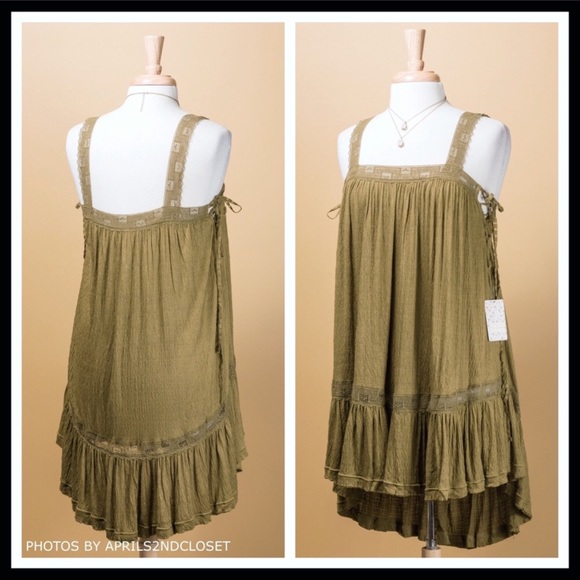 FREE PEOPLE BOHO SLIP DRESS A-LINE MINI A3C - Picture 3 of 8